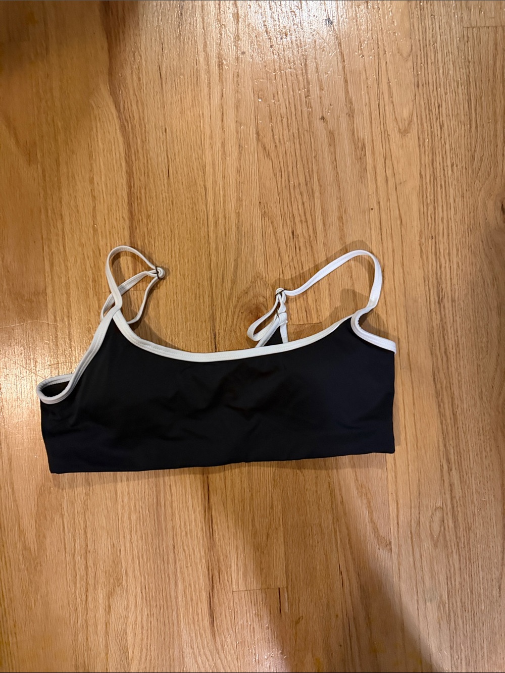 Andie Black Bikini Bralette with White Trim